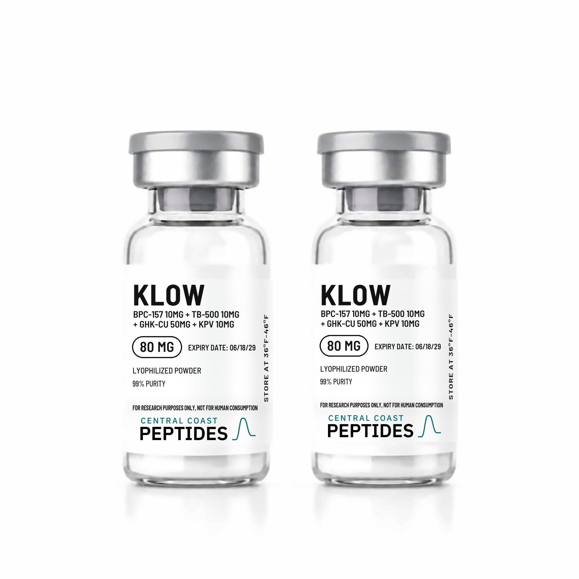 KLOW Stack 80 mg research vials, Central Coast Peptides